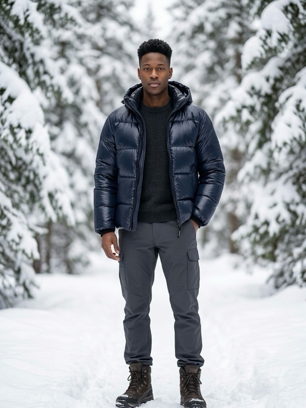 Canada Goose Men's Navy Hooded Puffer Jacket
